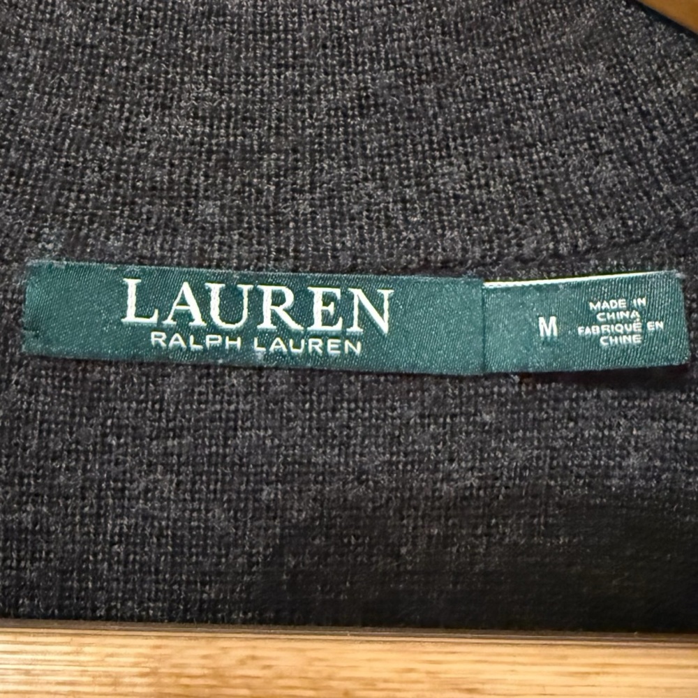 Lauren Ralph Lauren Wool Knit Jumper Blazer Cardigan Womens Medium Bullion Crest - Picture 6 of 7